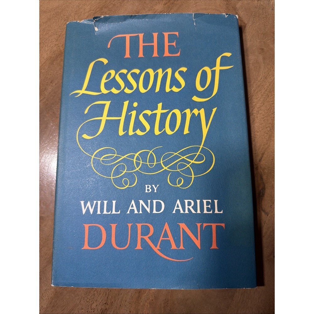The Lessons of History Hardcover Will Ariel Durant 1968 Simon & Schuster 9.6x6.6